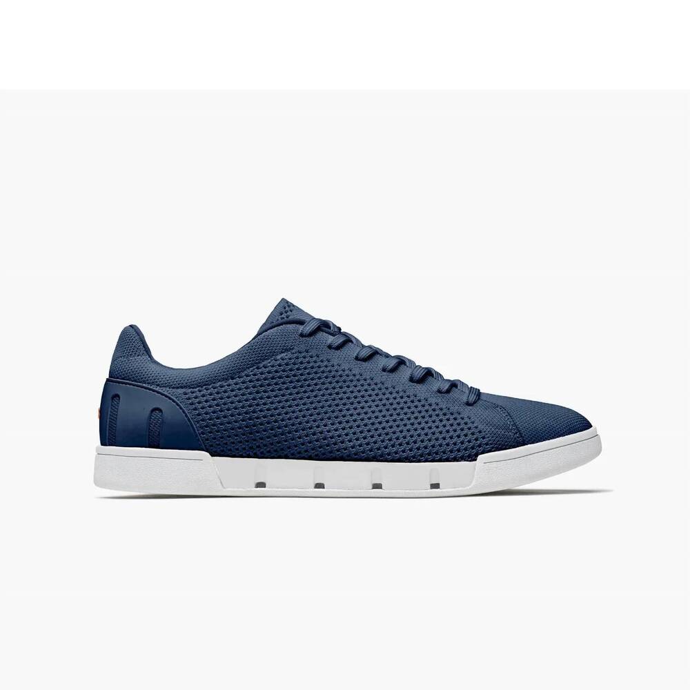 NEW SWIMS men's breeze tennis knit sneaker in navy/white